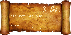 Kleiber Szilvia névjegykártya
