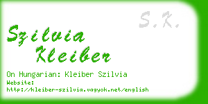 szilvia kleiber business card